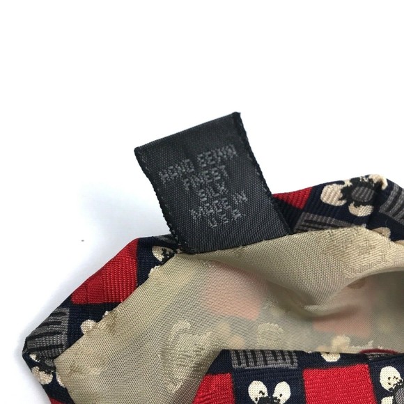 Robert Talbott Studio Nordstrom Silk Hand-sewn Red Navy Beige Floral Necktie 57" - Picture 8 of 10